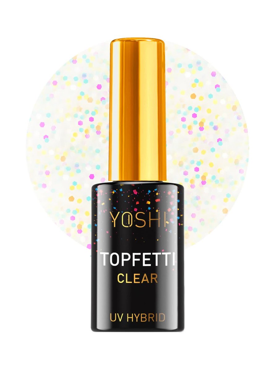 Yoshi, Topfetti Clear Hybrid Top, 10 мл
Yoshi, Topfetti Clear Hybrid Top, 10 мл