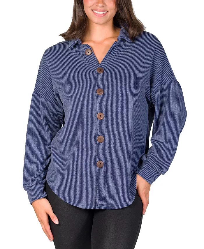 Женская жакет-рубашка с длинным рукавом и воротником на пуговицах 24seven Comfort Apparel, синий
Женская жакет-рубашка с длинным рукавом и воротником на пуговицах 24seven Comfort Apparel, синий