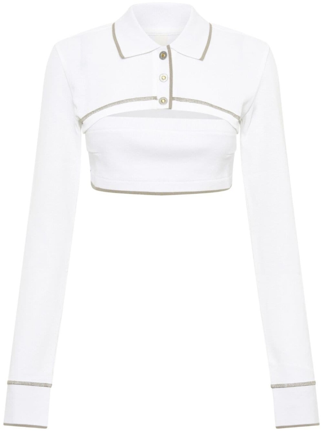 Укороченный топ с воротником поло Dion Lee, белый
Укороченный топ с воротником поло Dion Lee, белый