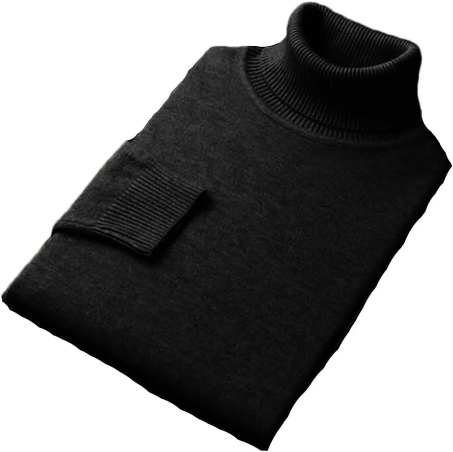 Мужской вязаный свитер с высоким воротником и длинными рукавами
Мужской вязаный свитер с высоким воротником и длинными рукавами