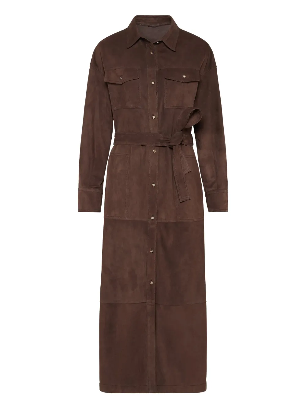 Платье-рубашка с поясом Brunello Cucinelli, коричневый
Платье-рубашка с поясом Brunello Cucinelli, коричневый
