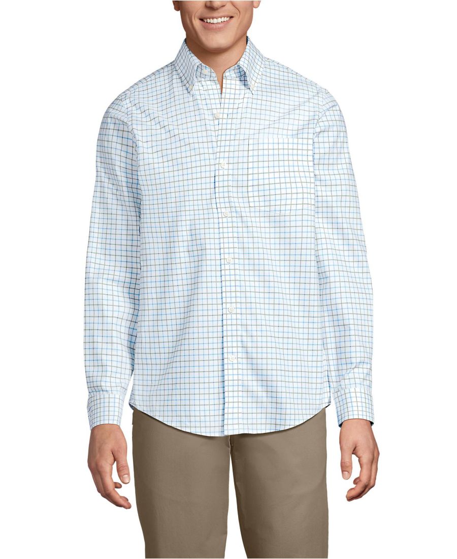 Мужская рубашка из саржи традиционного кроя, не требующая глажки Lands' End, Muted blue/green plaid
Мужская рубашка из саржи традиционного кроя, не требующая глажки Lands' End, Muted blue/green plaid
