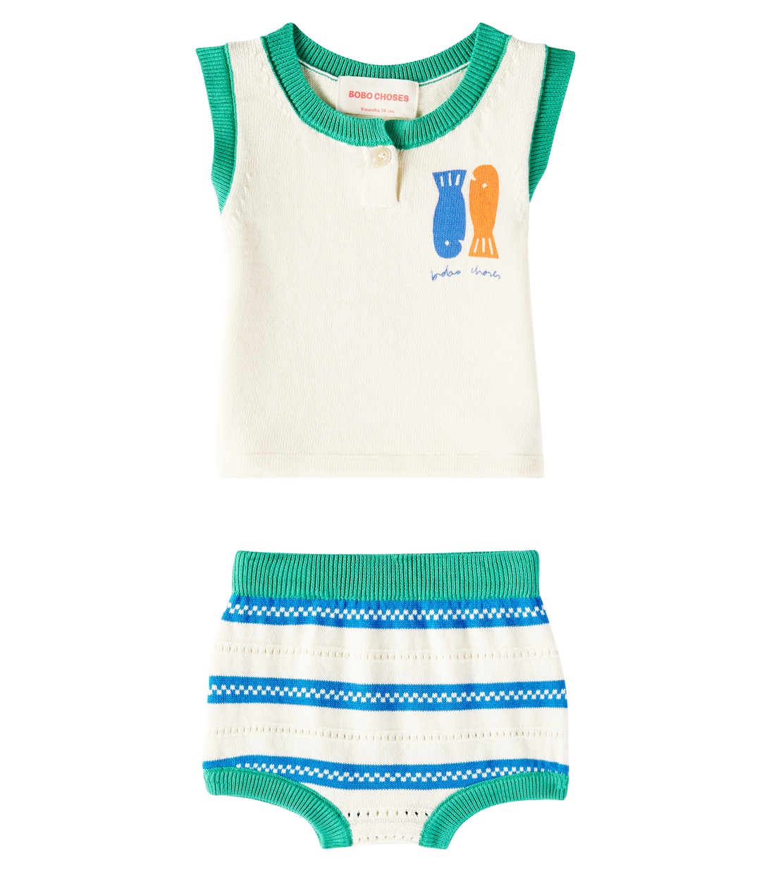 Комплект из хлопкового топа и панталон Baby Lucky Fish Bobo Choses, белый
Комплект из хлопкового топа и панталон Baby Lucky Fish Bobo Choses, белый