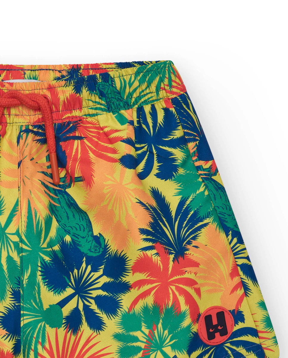 Детские плавки с тропическим принтом и эластичной талией Tuc tuc, мультиколор 
Детские плавки с тропическим принтом и эластичной талией Tuc tuc, мультиколор