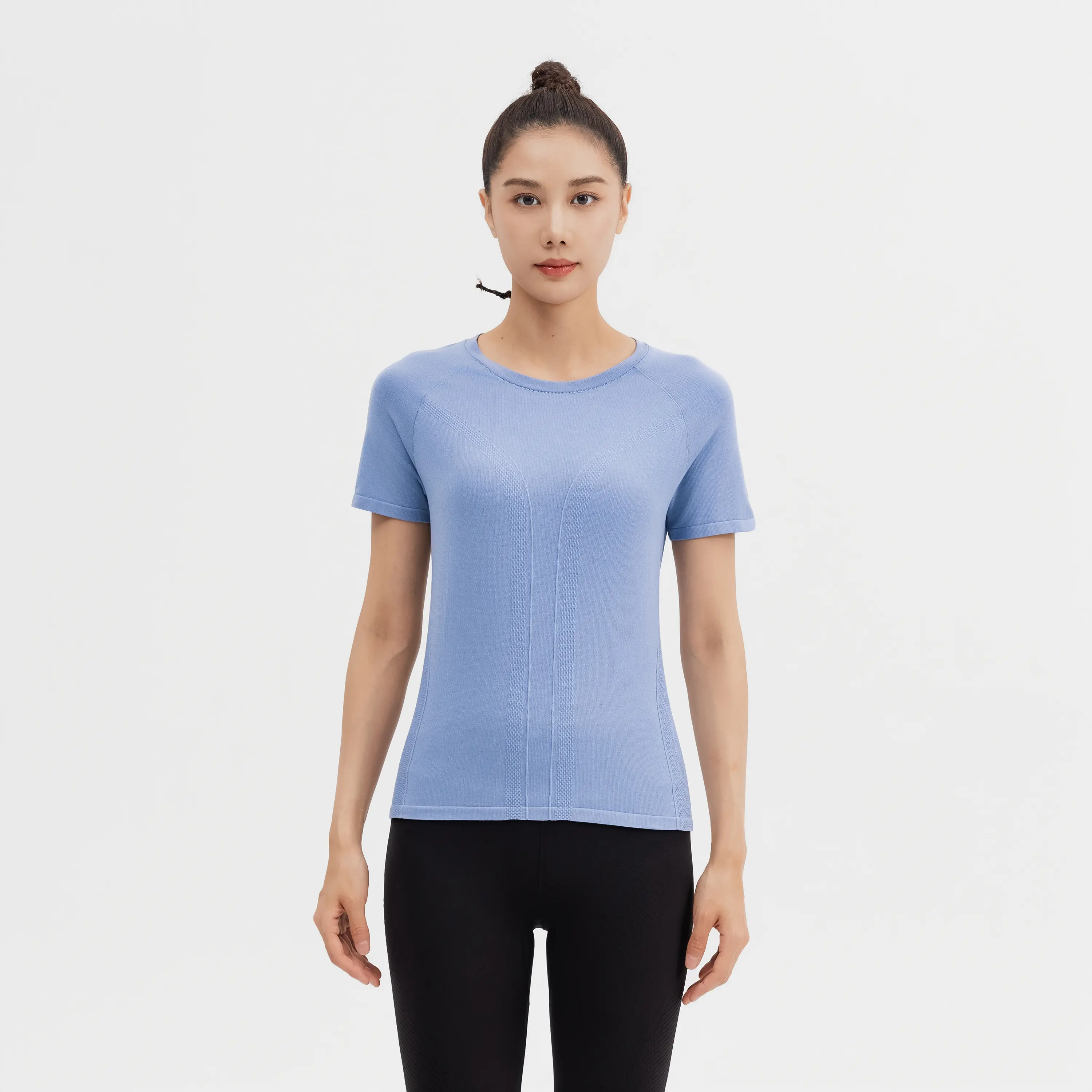 Женская футболка для йоги Kimjaly с коротким рукавом - бесшовная серия - светло-голубая
Женская футболка для йоги Kimjaly с коротким рукавом - бесшовная серия - светло-голубая