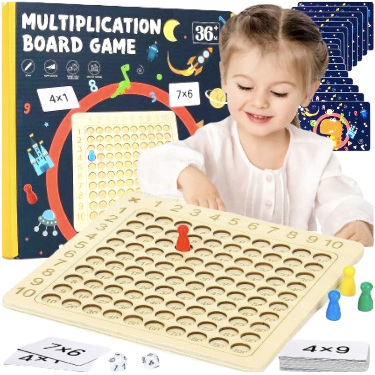 Настольная игра, образовательная доска, таблица умножения, обучение, подсчет, подарок Inna marka
Настольная игра, образовательная доска, таблица умножения, обучение, подсчет, подарок Inna marka