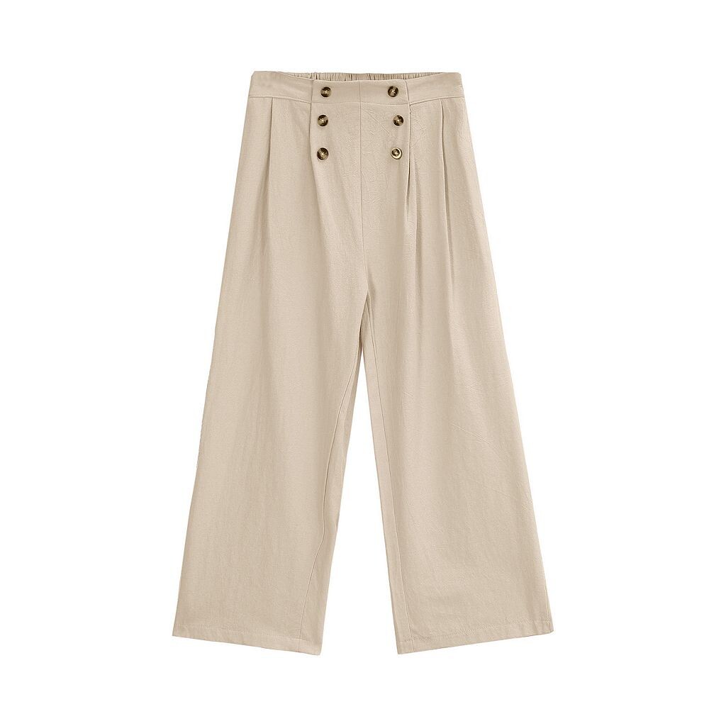 Детские эластичные широкие брюки на пуговицах с высокой талией для маленьких девочек, свободные брюки, брюки с карманами, 4–12 лет Kojooin, бежевый
Детские эластичные широкие брюки на пуговицах с высокой талией для маленьких девочек, свободные брюки, брюки с карманами, 4–12 лет Kojooin, бежевый