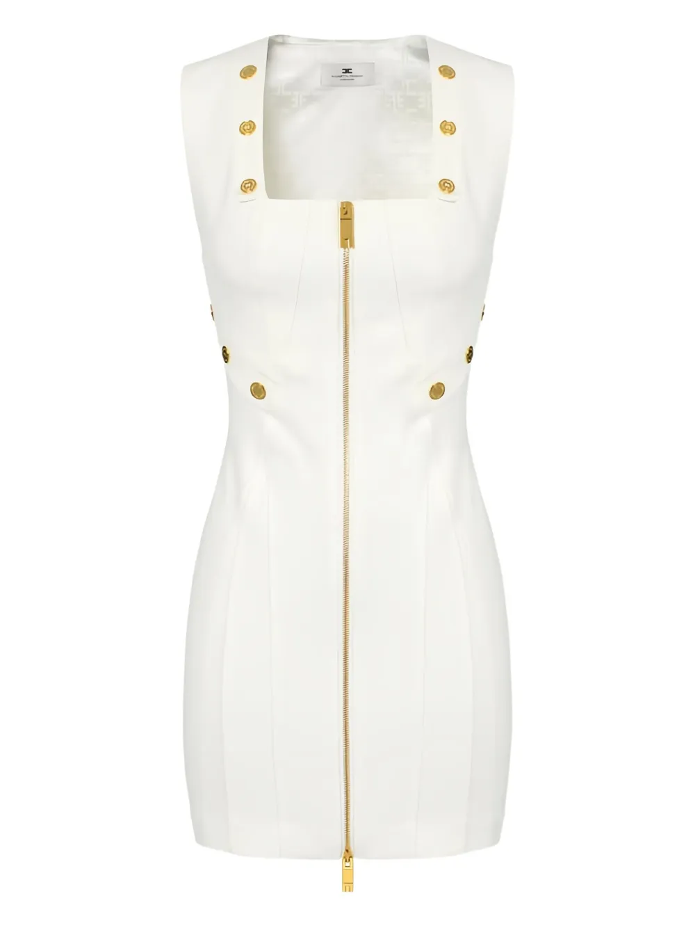 Платье с декоративной отстрочкой и пуговицами Elisabetta Franchi, белый
Платье с декоративной отстрочкой и пуговицами Elisabetta Franchi, белый