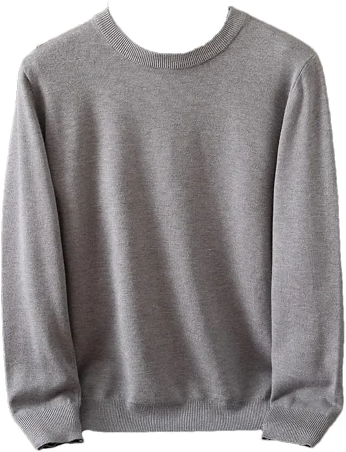 Мужской свитер из мериносовой шерсти с круглым вырезом и длинными рукавами
Мужской свитер из мериносовой шерсти с круглым вырезом и длинными рукавами