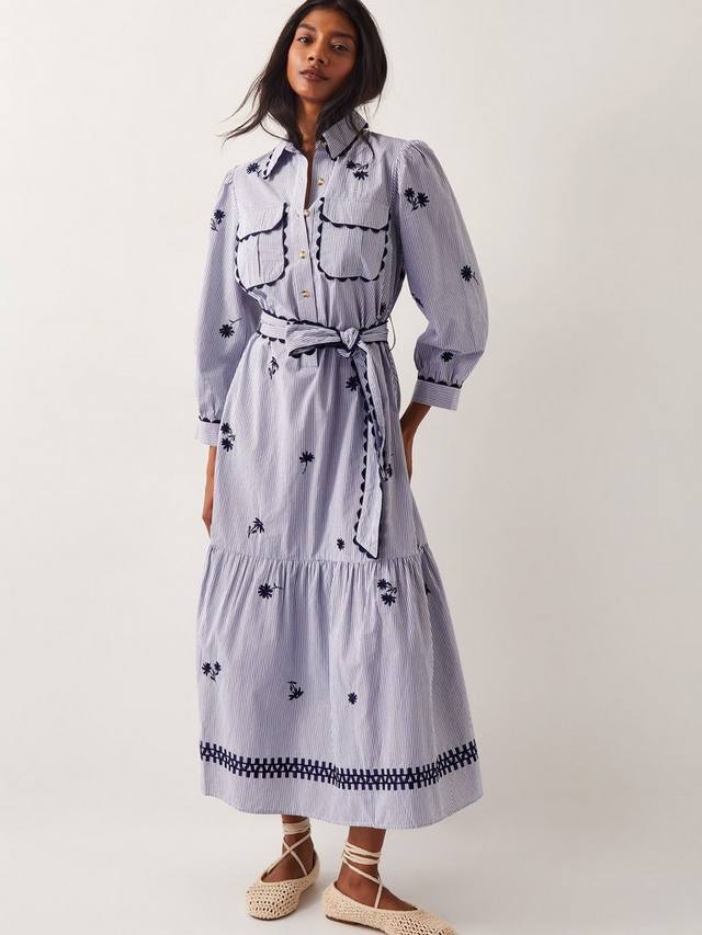 Платье-рубашка в полоску от амелии Monsoon, темно-синий/белый
Платье-рубашка в полоску от амелии Monsoon, темно-синий/белый