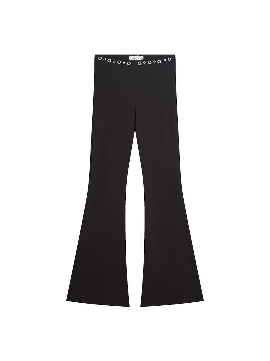 Расклешенные брюки Bershka, черный
Расклешенные брюки Bershka, черный