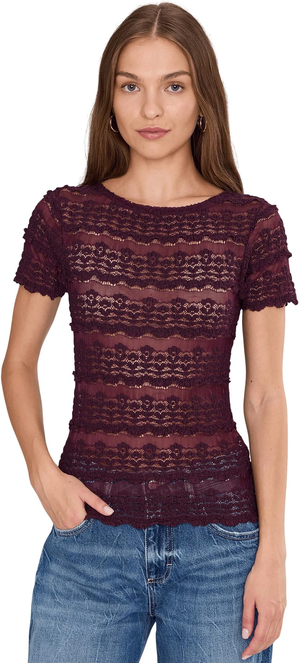 Футболка Free People Angelina Lace Tee, Wine
Футболка Free People Angelina Lace Tee, Wine
