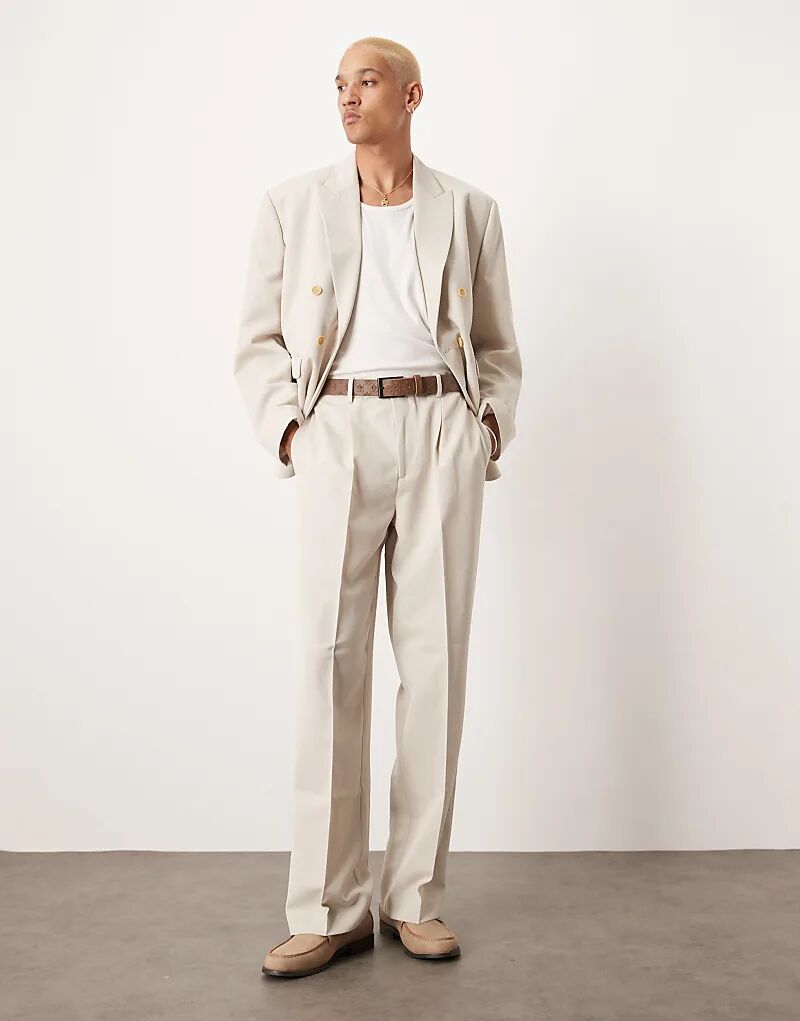 Широкие брюки ASOS DESIGN цвета гальки 
Широкие брюки ASOS DESIGN цвета гальки