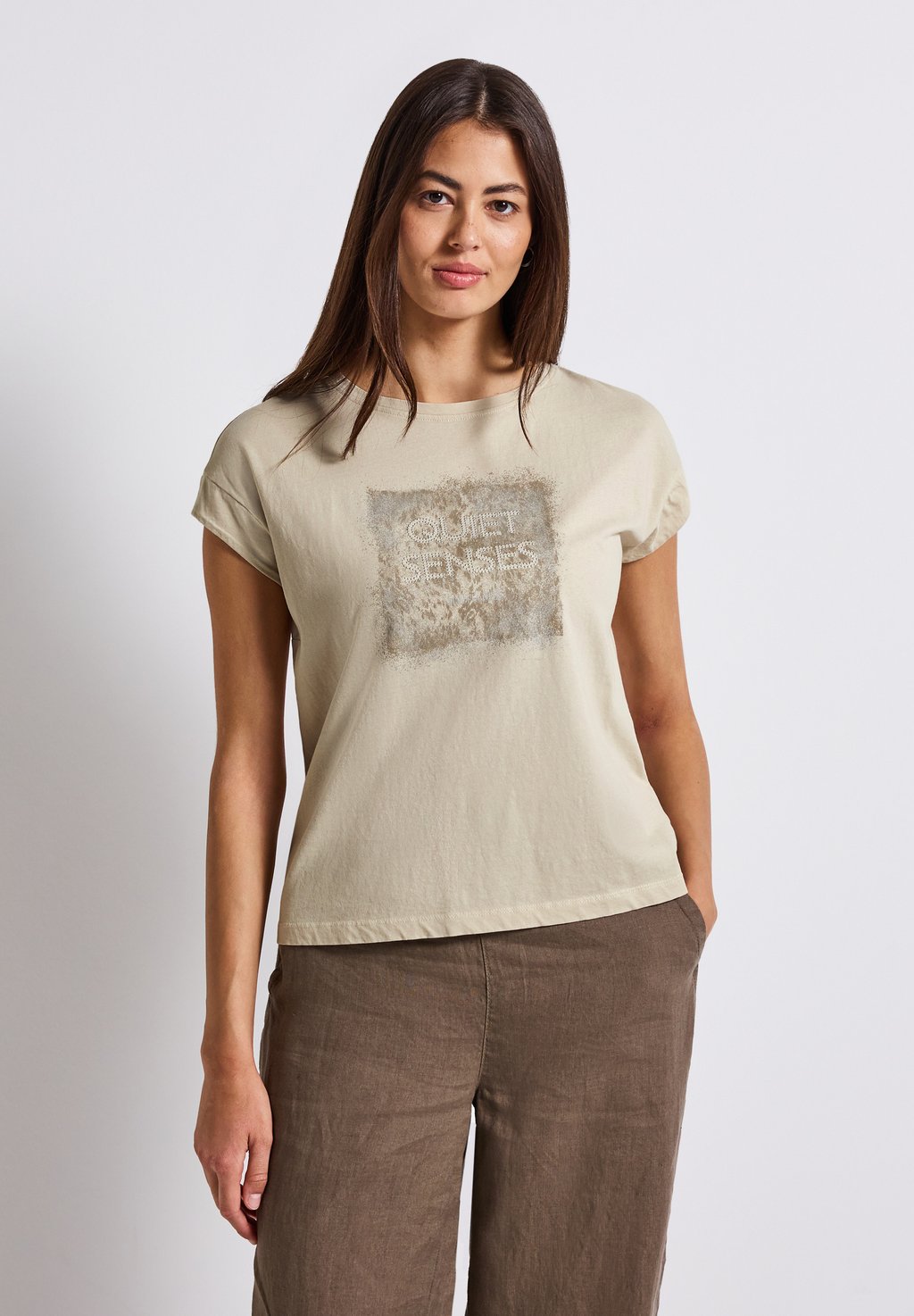 Футболка с принтом WASHED-LOOK ARTWORK Street One, бежевый 
Футболка с принтом WASHED-LOOK ARTWORK Street One, бежевый