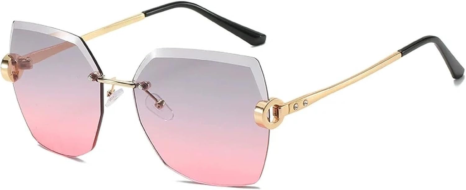 Модные солнцезащитные очки большого размера без оправы из металла для женщин и мужчин, роскошные винтажные летние дорожные солнцезащитные очки с защитой от УФ-излучения UV400 TKKTLLT, Gold Gray Pink
Модные солнцезащитные очки большого размера без оправы из металла для женщин и мужчин, роскошные винтажные летние дорожные солнцезащитные очки с защитой от УФ-излучения UV400 TKKTLLT, Gold Gray Pink