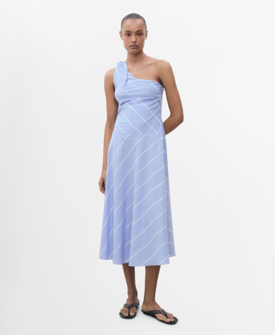 Женское асимметричное полосатое платье с узлом MANGO, Blue
Женское асимметричное полосатое платье с узлом MANGO, Blue