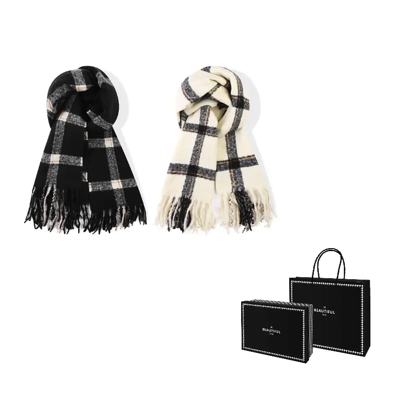 Вязаный шарф унисекс J W, 2 pack (черный+бежевый)
Вязаный шарф унисекс J W, 2 pack (черный+бежевый)