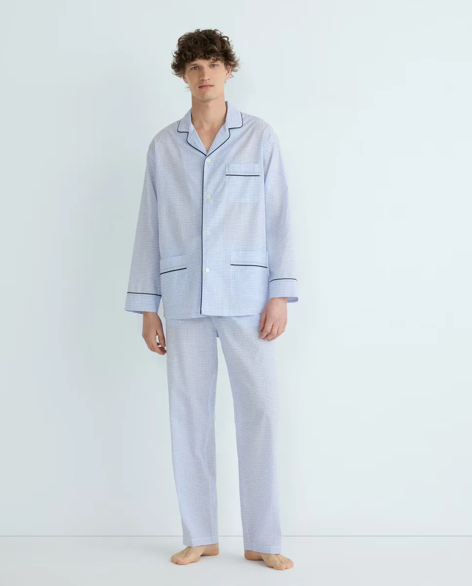 Пижама мужская клетчатая поплиновая Emidio Tucci, белый
Пижама мужская клетчатая поплиновая Emidio Tucci, белый