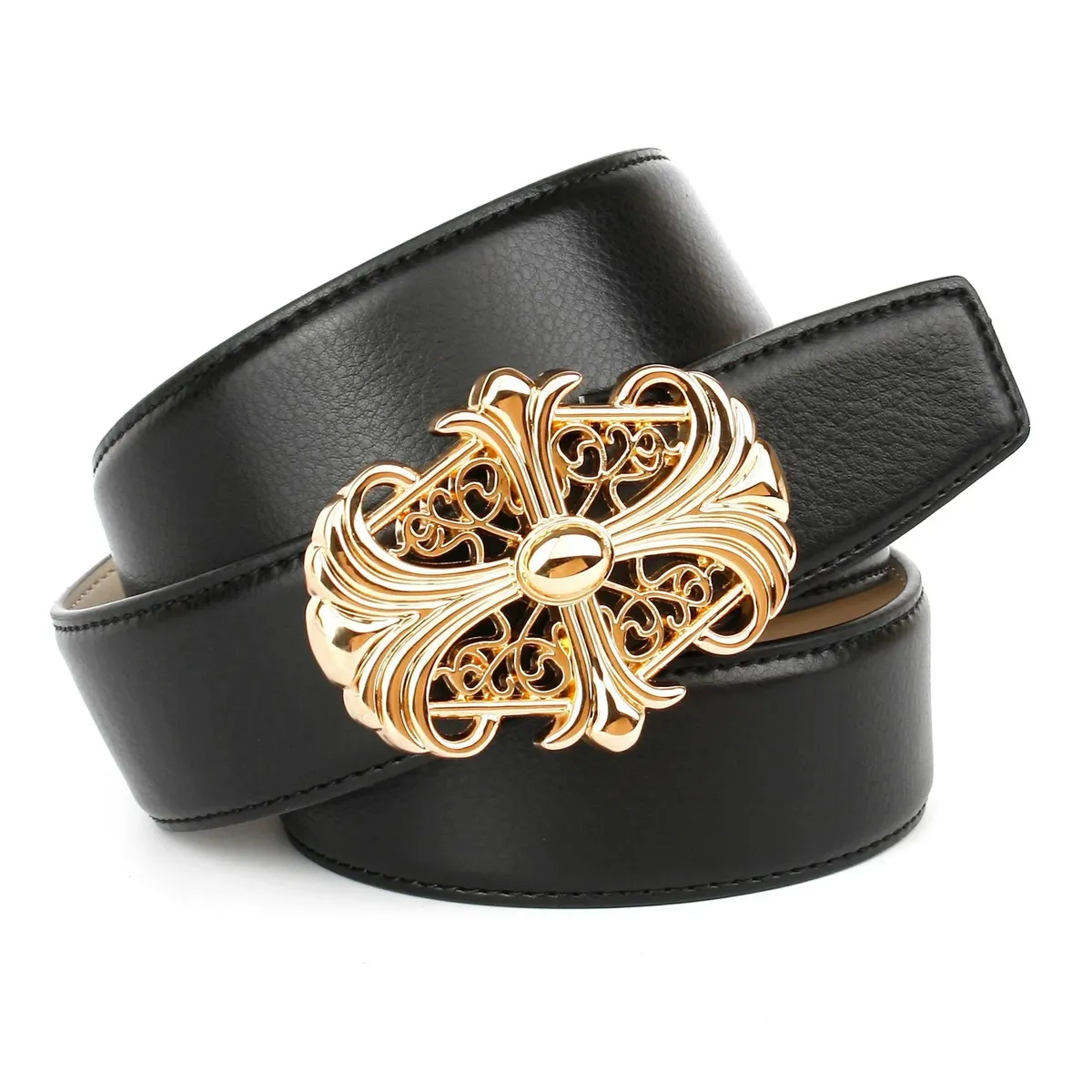 Кожаный ремень Anthoni Crown с поясом и блестящей застежкой, черный
Кожаный ремень Anthoni Crown с поясом и блестящей застежкой, черный