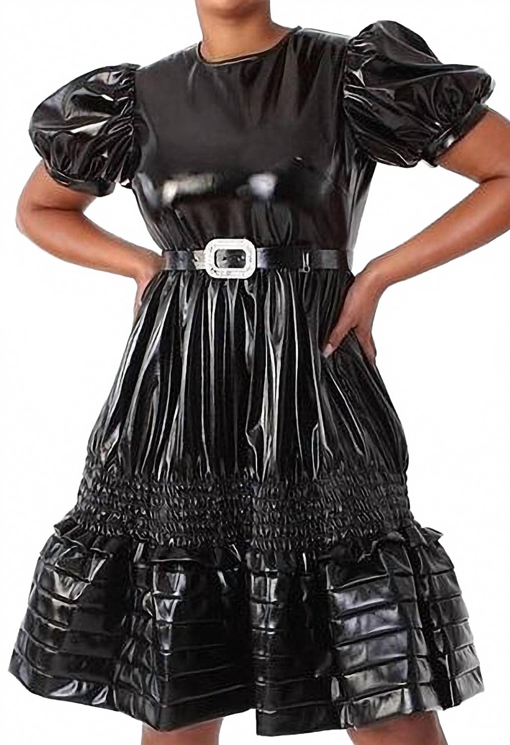 Мини-платье из глянцевой веганской кожи черного цвета For Her Nyc, черный
Мини-платье из глянцевой веганской кожи черного цвета For Her Nyc, черный