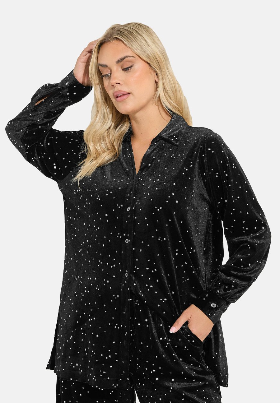 Блуза Yours Clothing Button-down blouse, Black/Anthracite
Блуза Yours Clothing Button-down blouse, Black/Anthracite