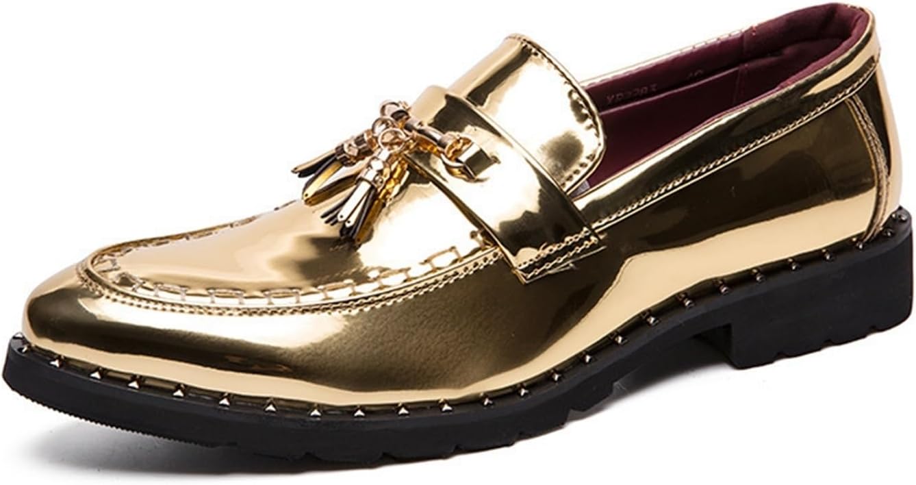 Мужские лоферы из лакированной кожи с кисточками, без шнурков, туфли на утолщенной подошве с модным заостренным носком, повседневные, формальные и деловые туфли для мужчин Generic, золотой
Мужские лоферы из лакированной кожи с кисточками, без шнурков, туфли на утолщенной подошве с модным заостренным носком, повседневные, формальные и деловые туфли для мужчин Generic, золотой