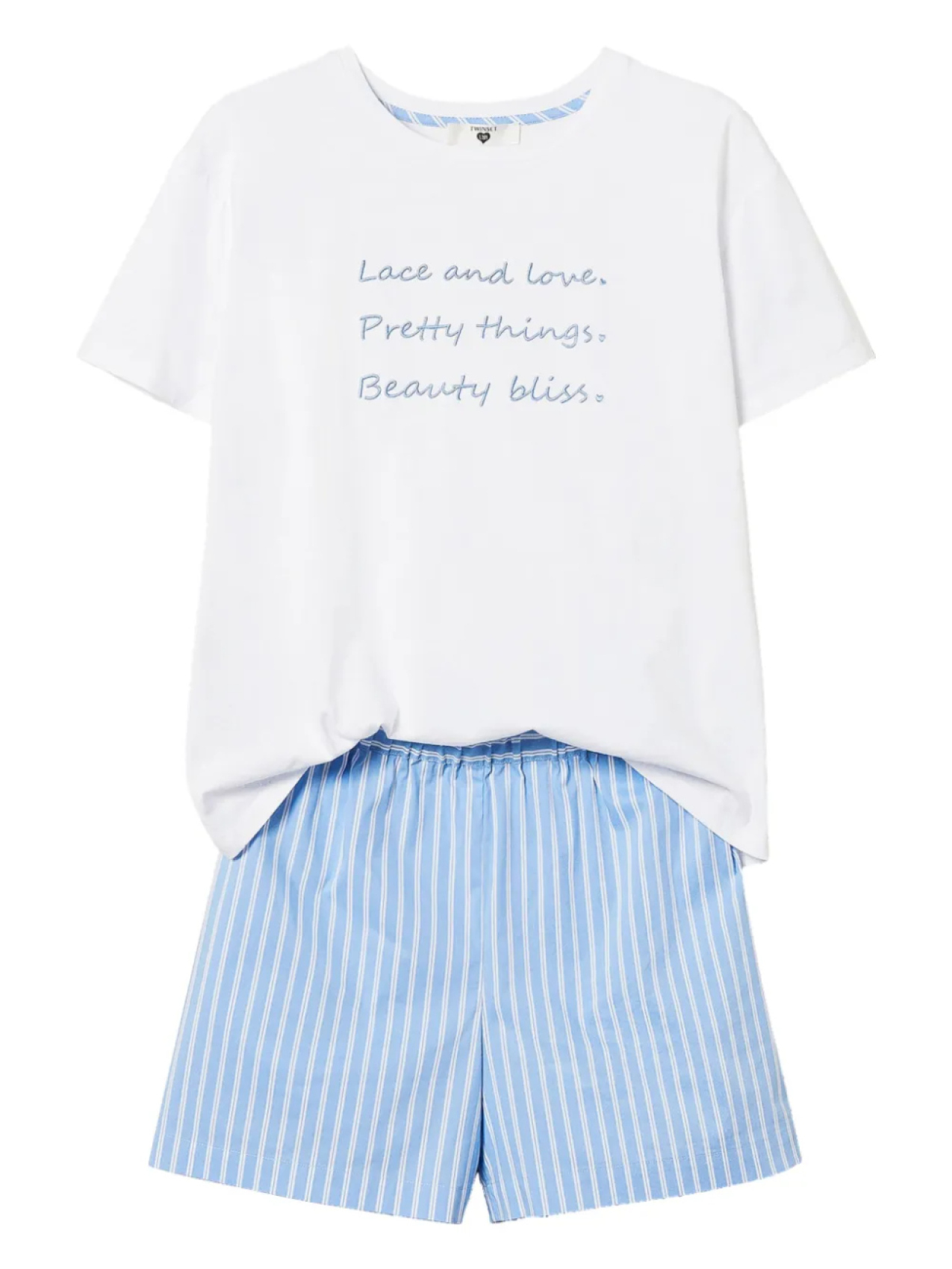 Полосатая вышитая пижама TWINSET, белый
Полосатая вышитая пижама TWINSET, белый