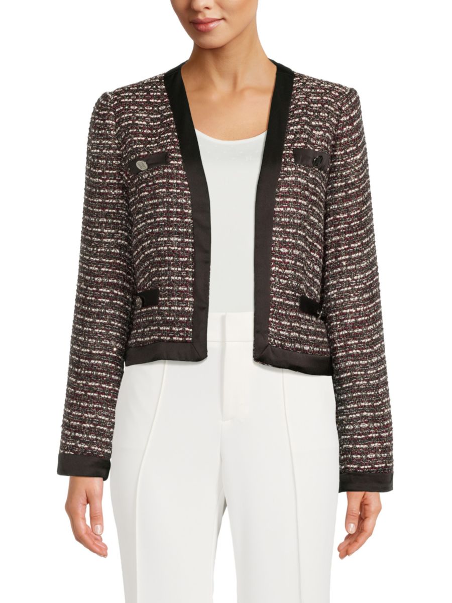 Кардиган из твида с открытым передом Karl Lagerfeld Paris, черный мульти
Кардиган из твида с открытым передом Karl Lagerfeld Paris, черный мульти