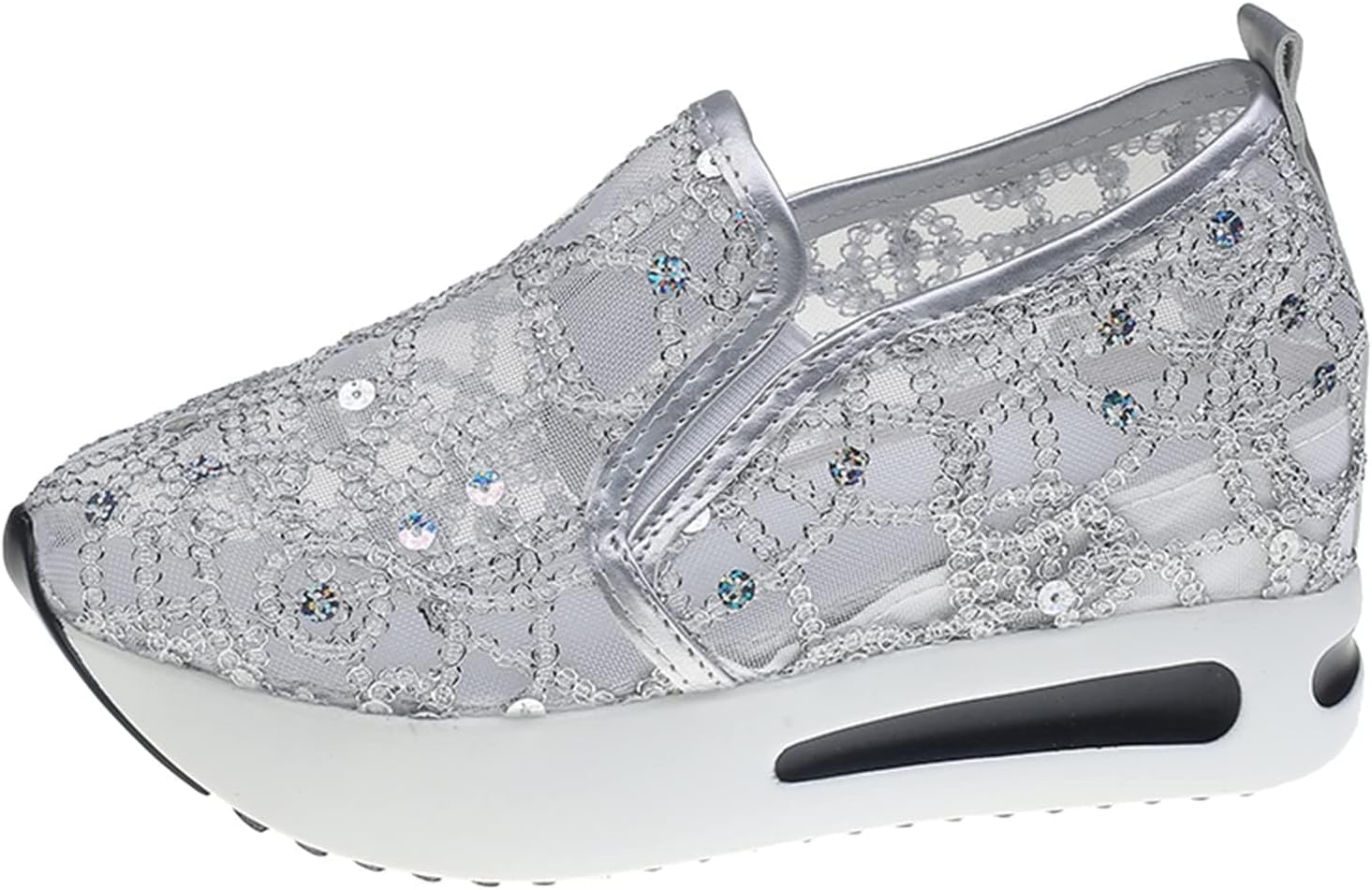 Женские кроссовки на платформе с вышивкой цветами, сетчатые, без застежки, дышащие, с противоскользящей подошвой, поддержкой свода стопы, шнуровкой, массивной подошвой и скрытыми высокими каблуками Baxtayel, серебро
Женские кроссовки на платформе с вышивкой цветами, сетчатые, без застежки, дышащие, с противоскользящей подошвой, поддержкой свода стопы, шнуровкой, массивной подошвой и скрытыми высокими каблуками Baxtayel, серебро