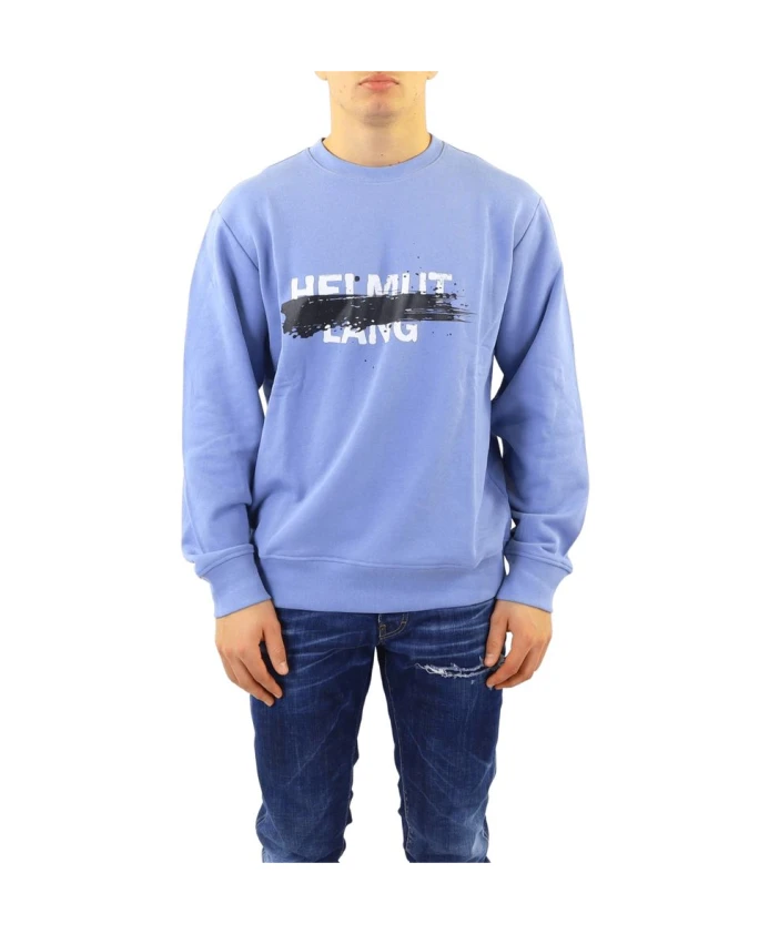 Пуловер с круглым вырезом и трафаретным рисунком Helmut Lang, синий
Пуловер с круглым вырезом и трафаретным рисунком Helmut Lang, синий