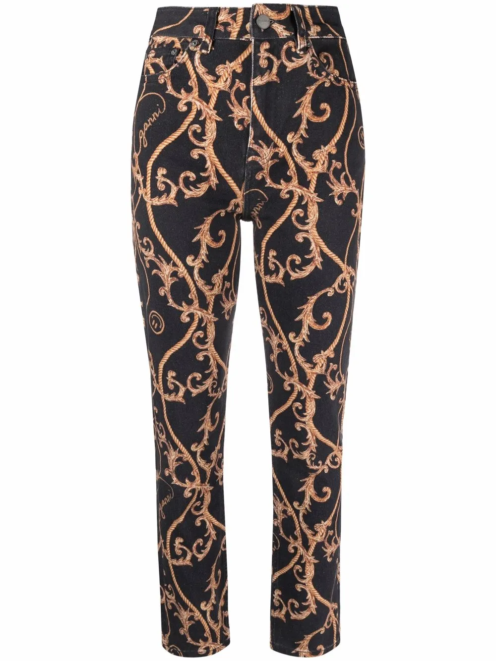 Джинсы с принтом GANNI, черный 
Джинсы с принтом GANNI, черный