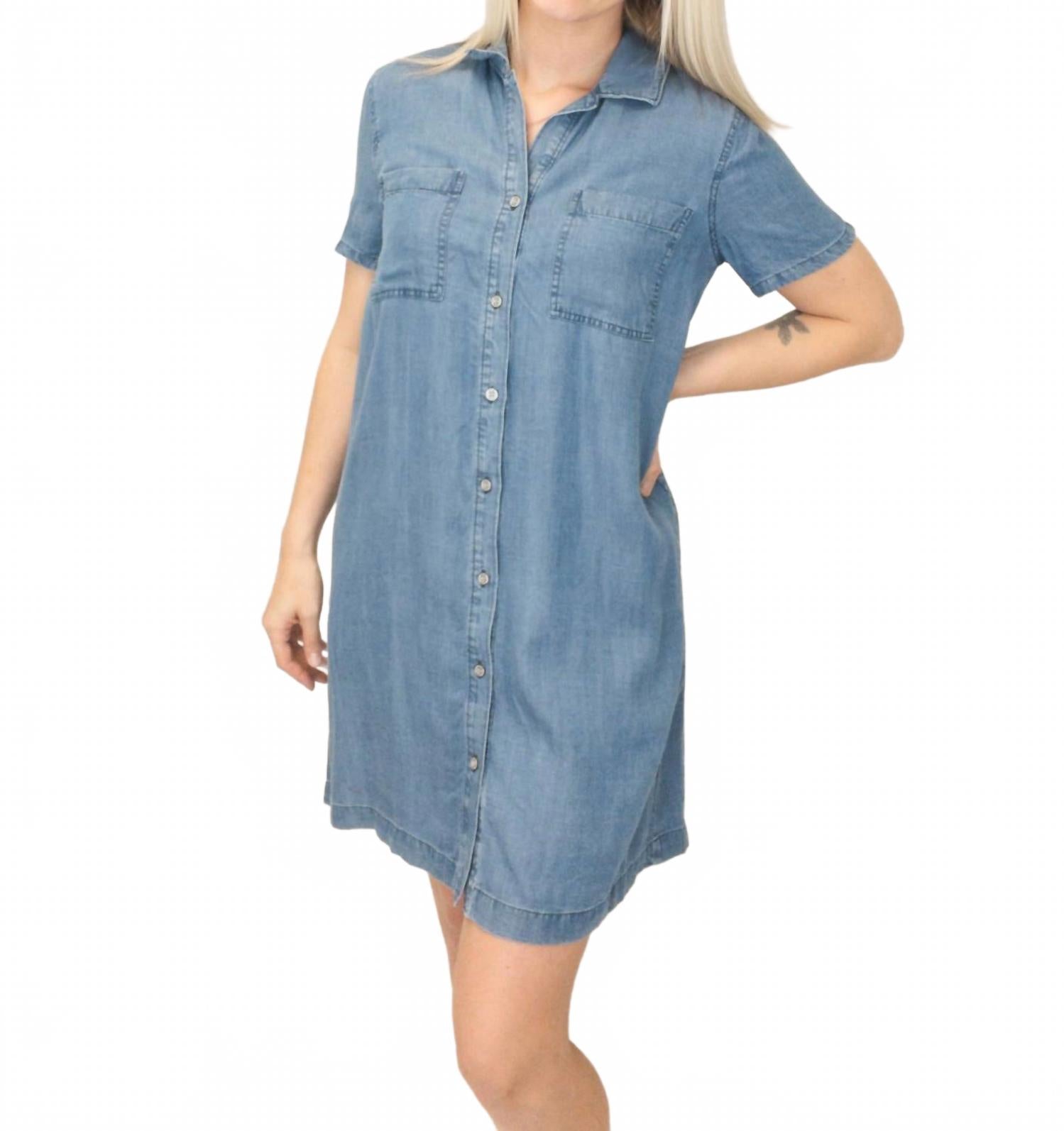 Тенсел мини-платье в светлой мойке Be cool, Light Wash 
Тенсел мини-платье в светлой мойке Be cool, Light Wash