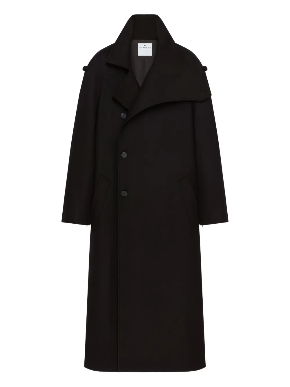 Двубортный тренч Courrèges, черный
Двубортный тренч Courrèges, черный