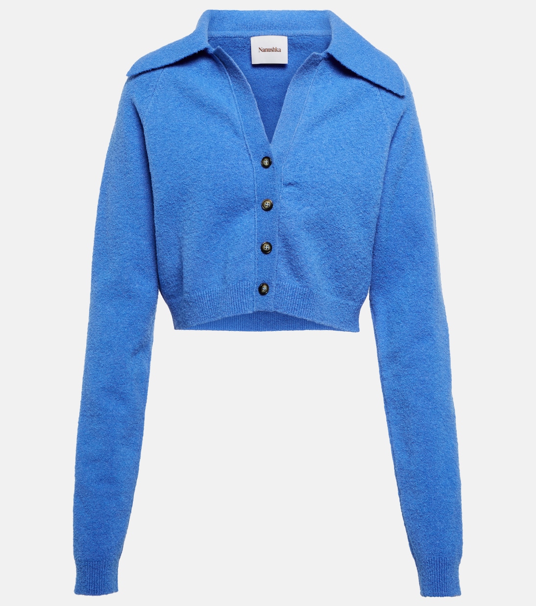 Укороченный кардиган Josi из смесовой шерсти Nanushka, синий
Укороченный кардиган Josi из смесовой шерсти Nanushka, синий