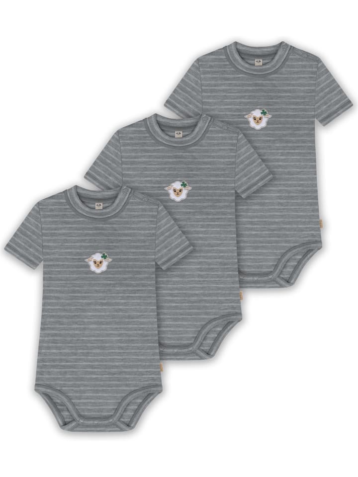 Normani Outdoor Sports Комплект из 3 детских боди с коротким рукавом из мериносовой шерсти, серые в полоску
Normani Outdoor Sports Комплект из 3 детских боди с коротким рукавом из мериносовой шерсти, серые в полоску