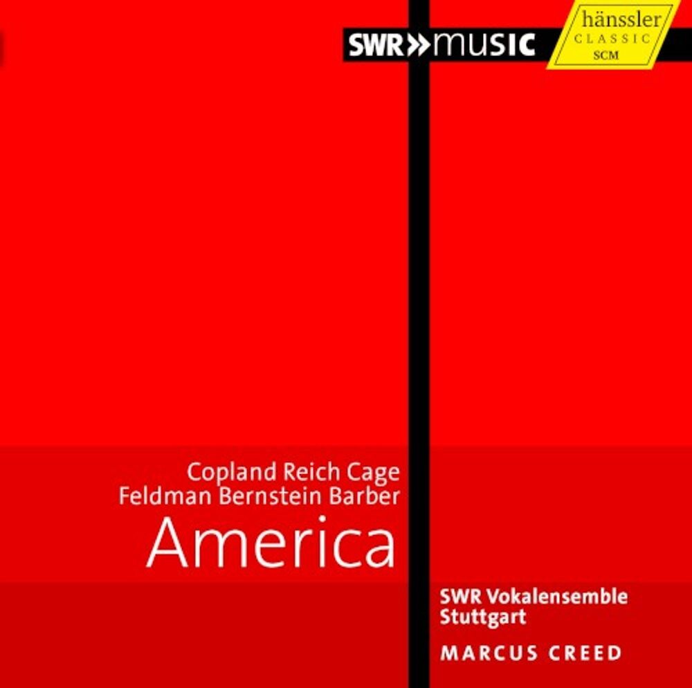 Диск CD America: Copland, Reich, Cage, Feldman, Bernstein, Barber - SWR Vokalensemble, Marcus Creed
Диск CD America: Copland, Reich, Cage, Feldman, Bernstein, Barber - SWR Vokalensemble, Marcus Creed