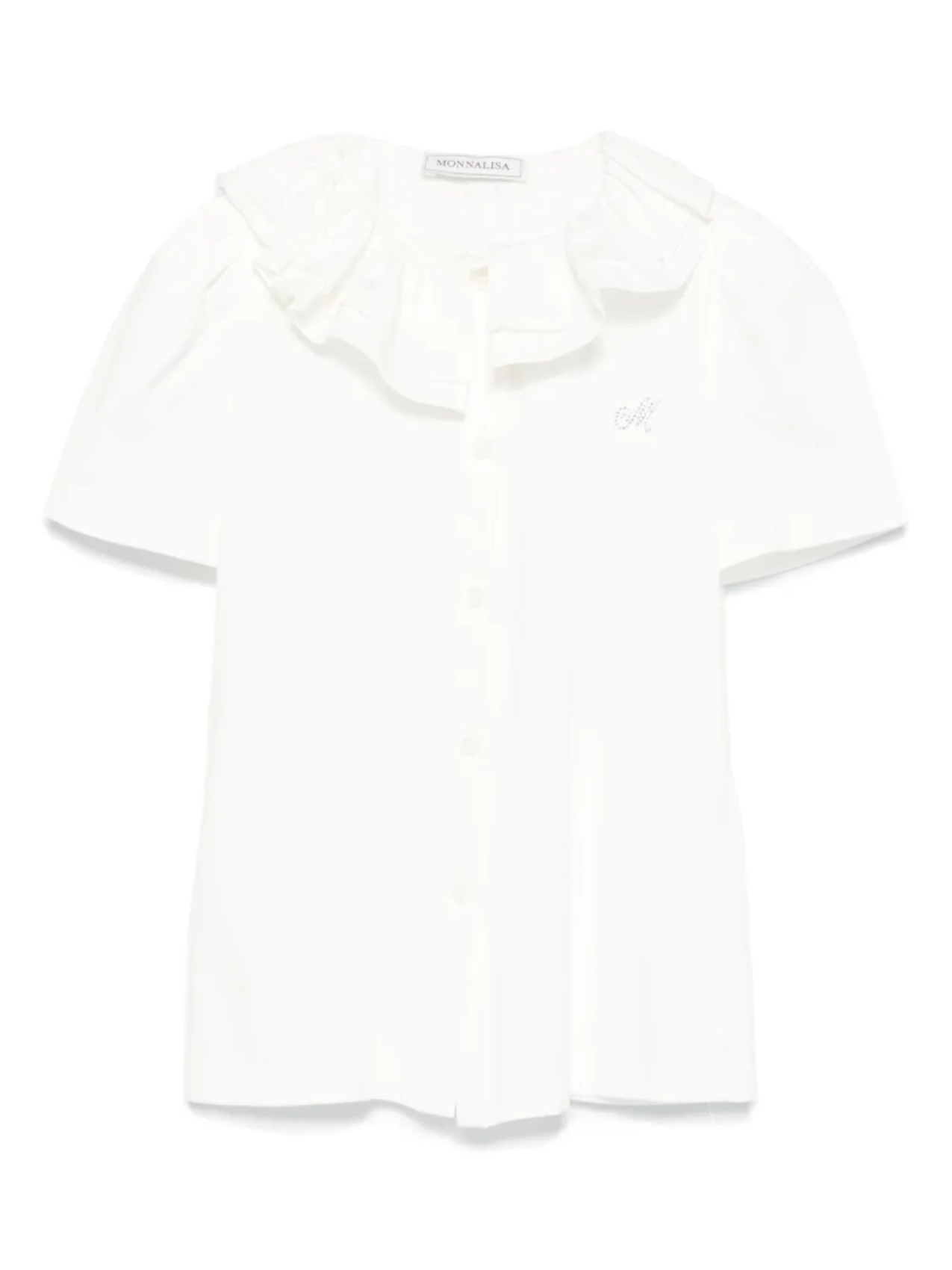 Рубашка с оборками на воротнике Monnalisa, белый
Рубашка с оборками на воротнике Monnalisa, белый