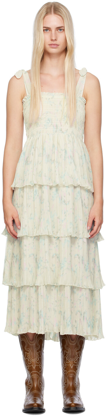 Зеленое платье-миди с цветочным принтом GANNI
Зеленое платье-миди с цветочным принтом GANNI