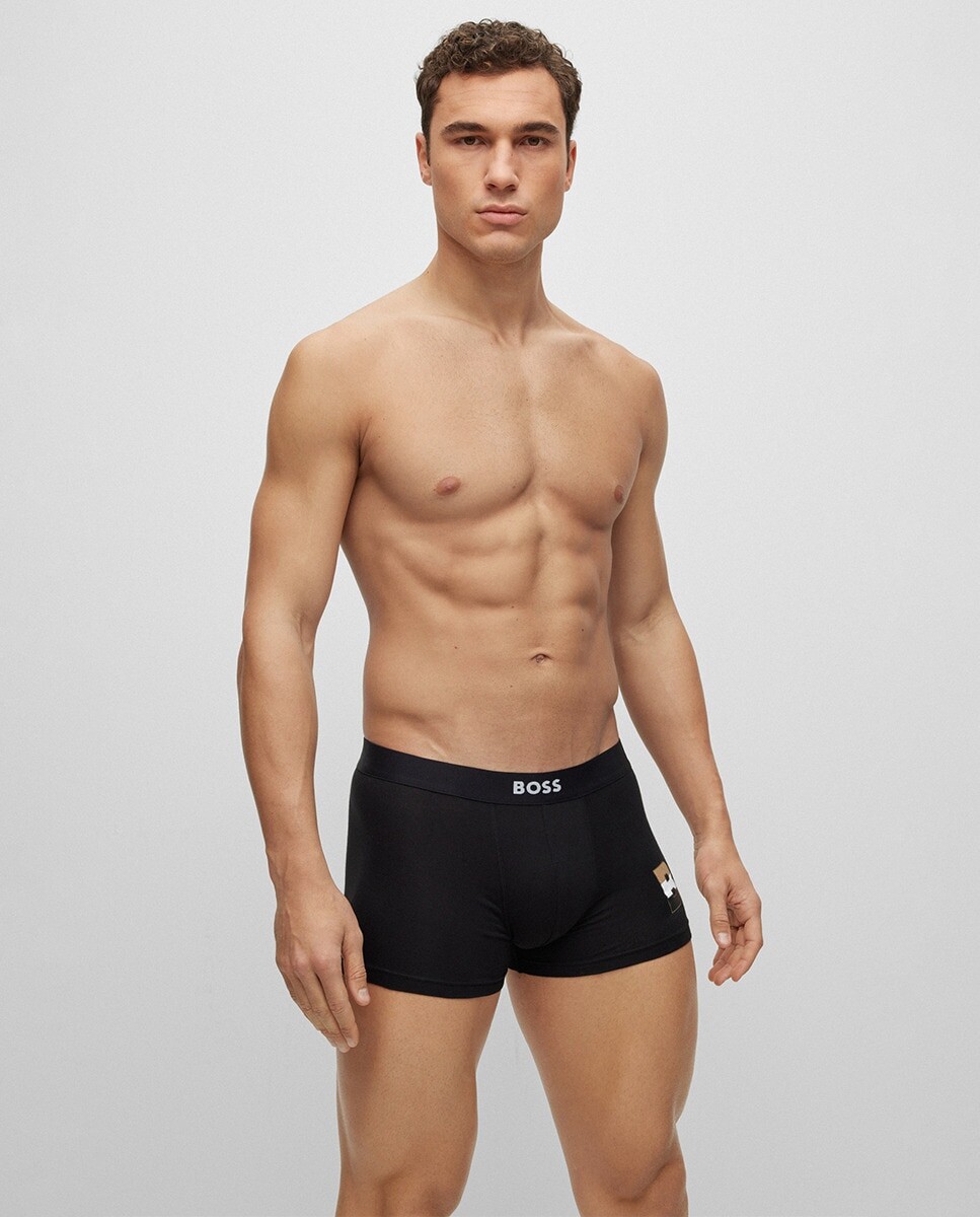 Набор из двух мужских боксеров из эластичного хлопка с логотипом на талии Boss, черный
Набор из двух мужских боксеров из эластичного хлопка с логотипом на талии Boss, черный