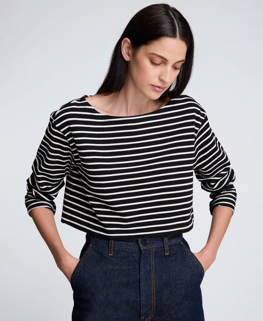 Женский укороченный топ в полоску Kenneth Cole, Black/Oyster
Женский укороченный топ в полоску Kenneth Cole, Black/Oyster