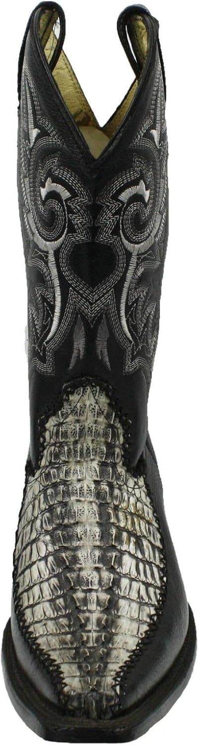 Мужские сапоги ковбойские ручной работы из натуральной кожи с тиснением под крокодила Dona Michi, черный/бежевый
Мужские сапоги ковбойские ручной работы из натуральной кожи с тиснением под крокодила Dona Michi, черный/бежевый