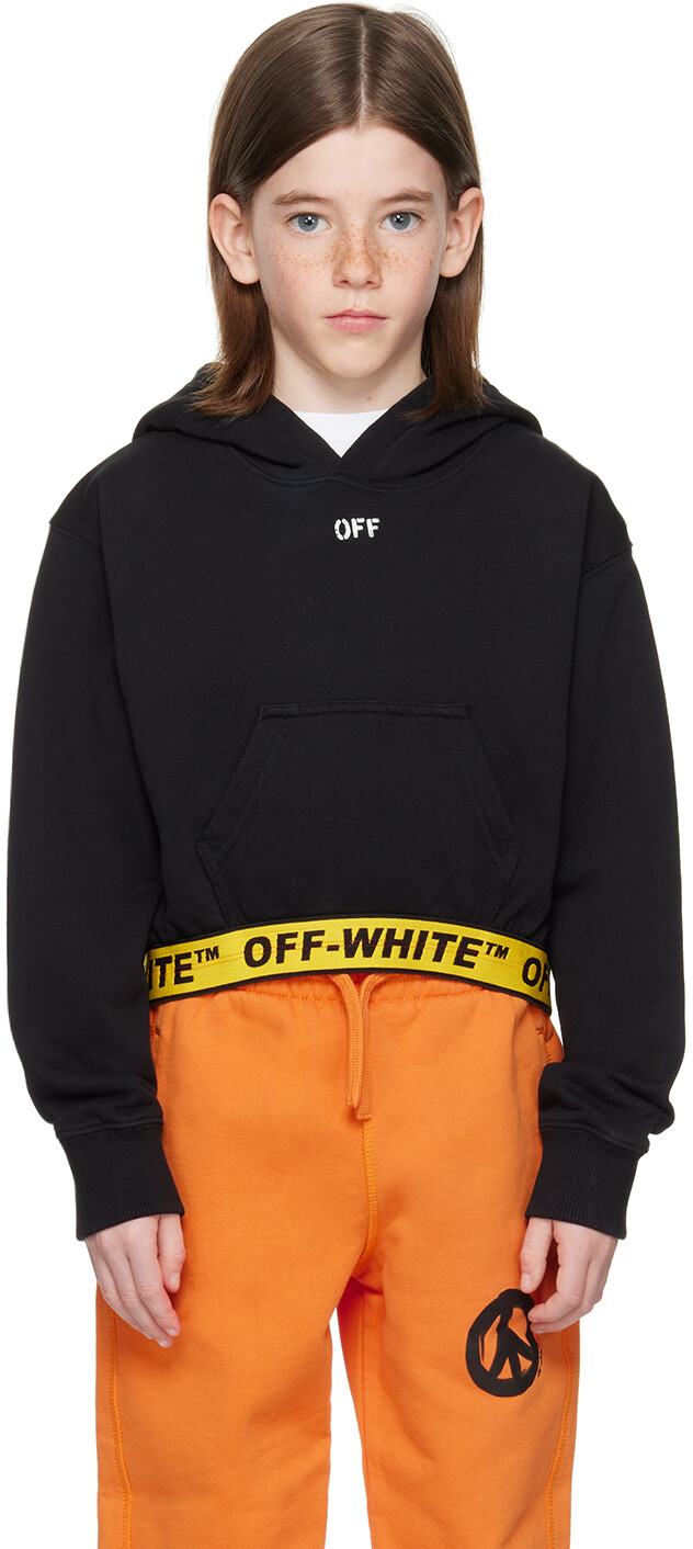 Off-White Kids Черный худи с принтом 
Off-White Kids Черный худи с принтом