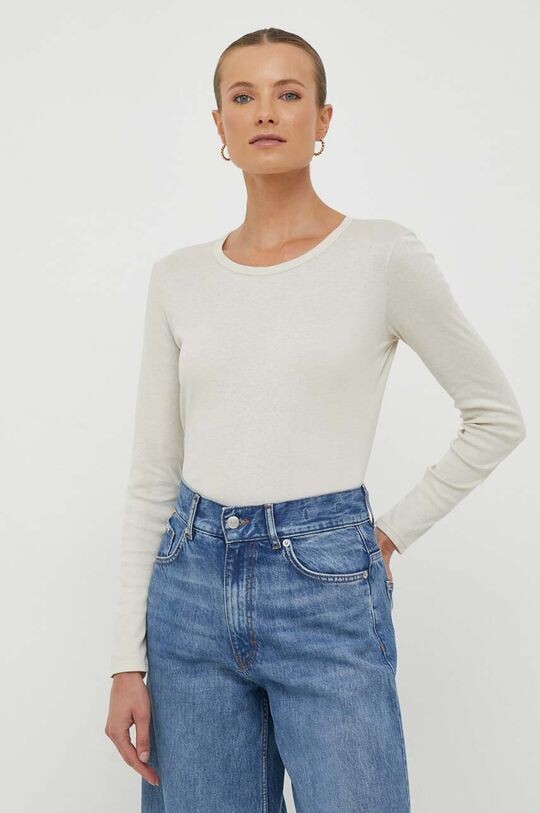 Хлопковый топ с длинными рукавами United Colors of Benetton, бежевый
Хлопковый топ с длинными рукавами United Colors of Benetton, бежевый
