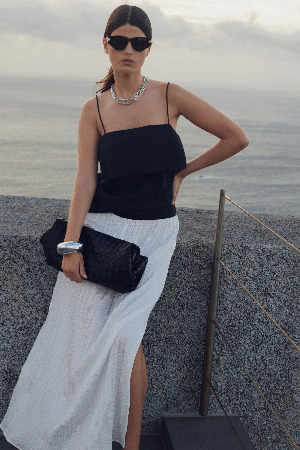 Юбка макси из мятого атласа Next, белый
Юбка макси из мятого атласа Next, белый