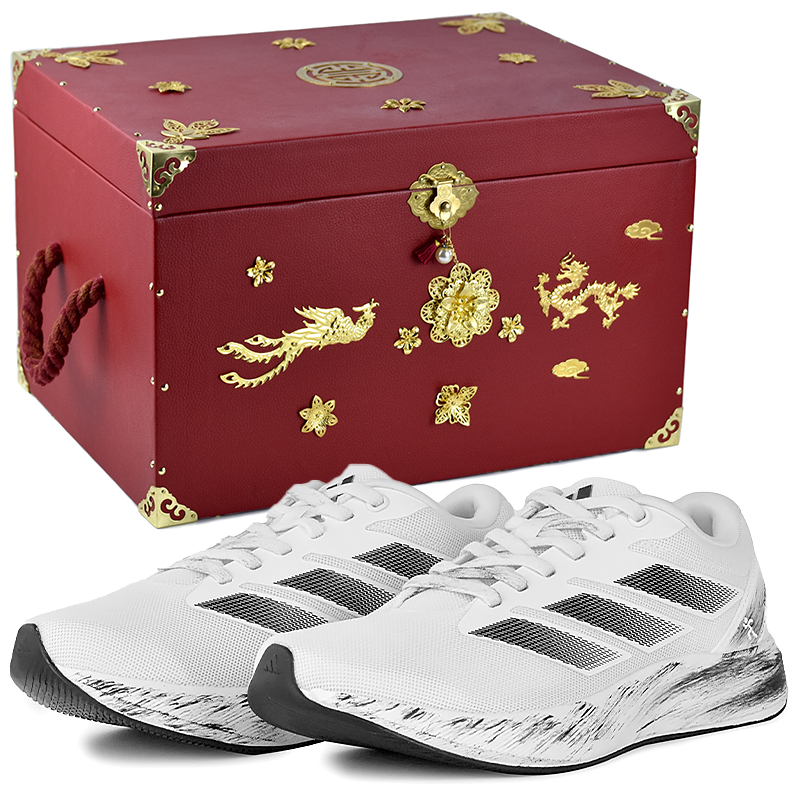 Adidas Дюрамо RC износостойкие и легкие низкие кроссовки для бега унисекс черно-белые облачная тень минимализм подарочная коробка 4, цвет Cloud Shadow Simplicity-Gift Box 4