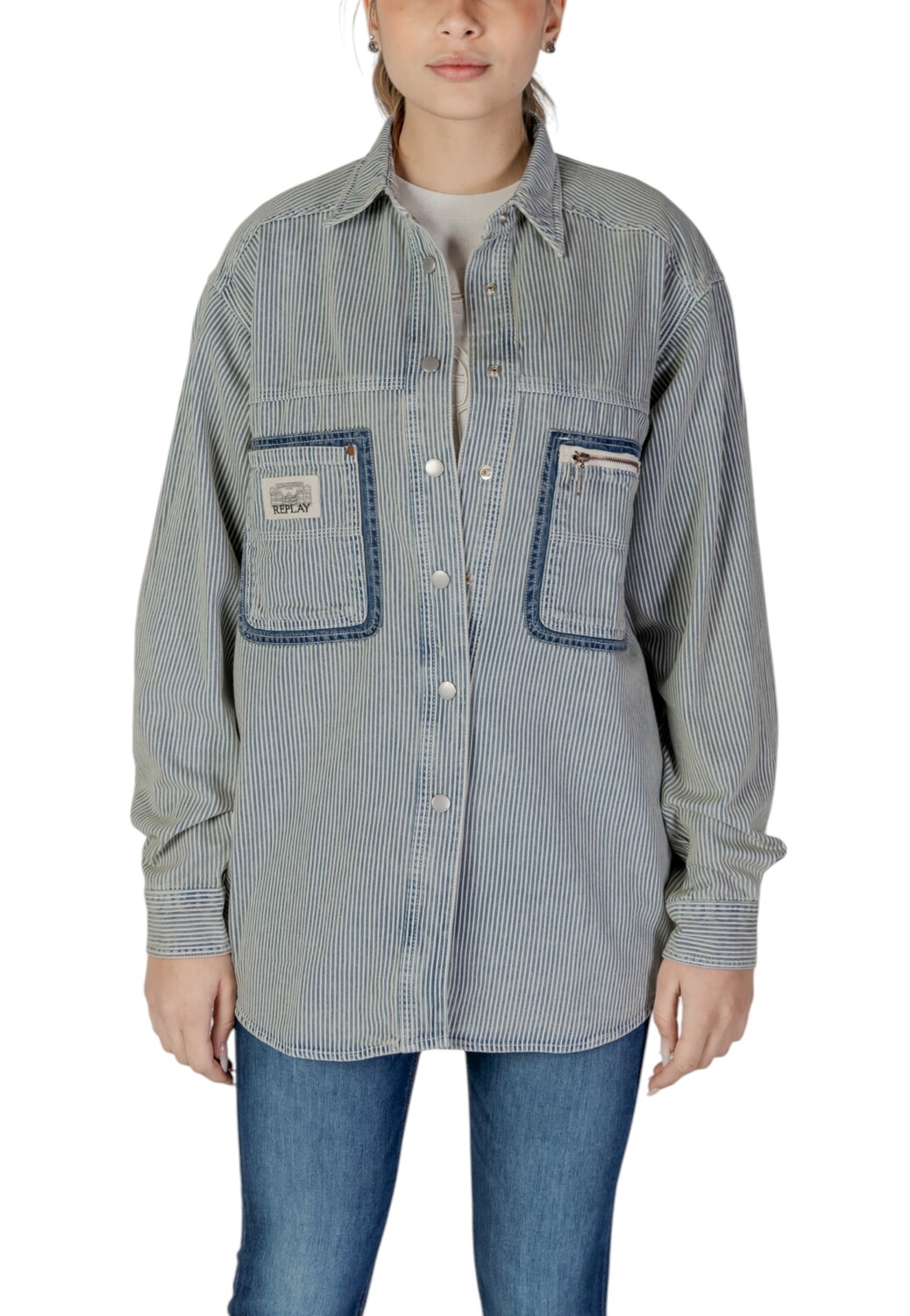 Рубашка Replay в полоску, синий
Рубашка Replay в полоску, синий