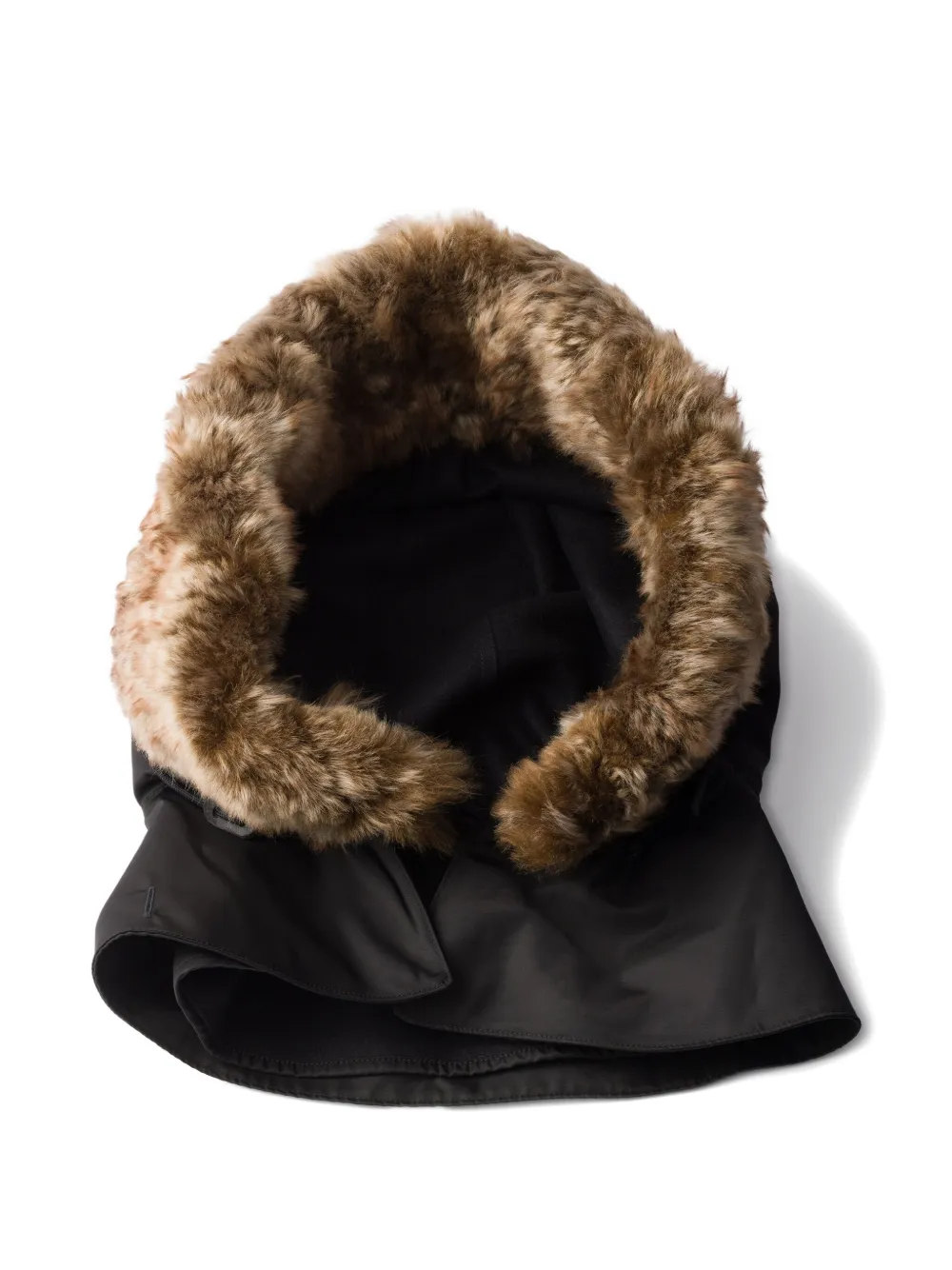 Капюшон с отделкой из овчины Prada, черный
Капюшон с отделкой из овчины Prada, черный