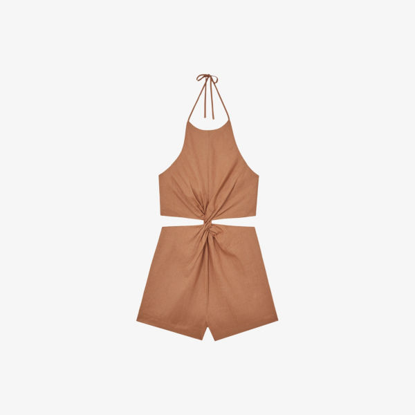 Комбинезон Reiss с запахом и вырезами из льна, коричневый
Комбинезон Reiss с запахом и вырезами из льна, коричневый