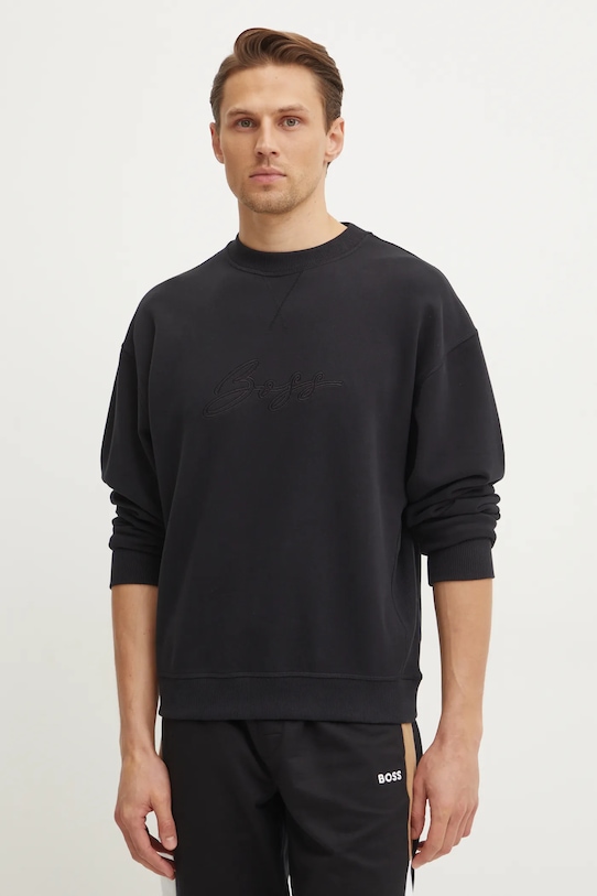 Хлопковая толстовка Boss, черный
Хлопковая толстовка Boss, черный