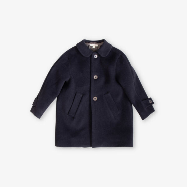 Шерстяное пальто Everest с манжетами на пуговицах и воротником 3-8 лет Caramel, темно-синий 
Шерстяное пальто Everest с манжетами на пуговицах и воротником 3-8 лет Caramel, темно-синий